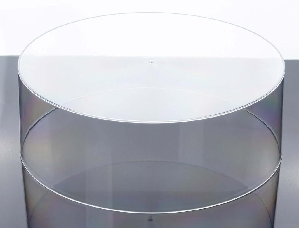 14" Round Clear Acrylic Cake Stand, Transparent Fillable Display Box, Pedestal Riser with Hollow Bottom for Weddings