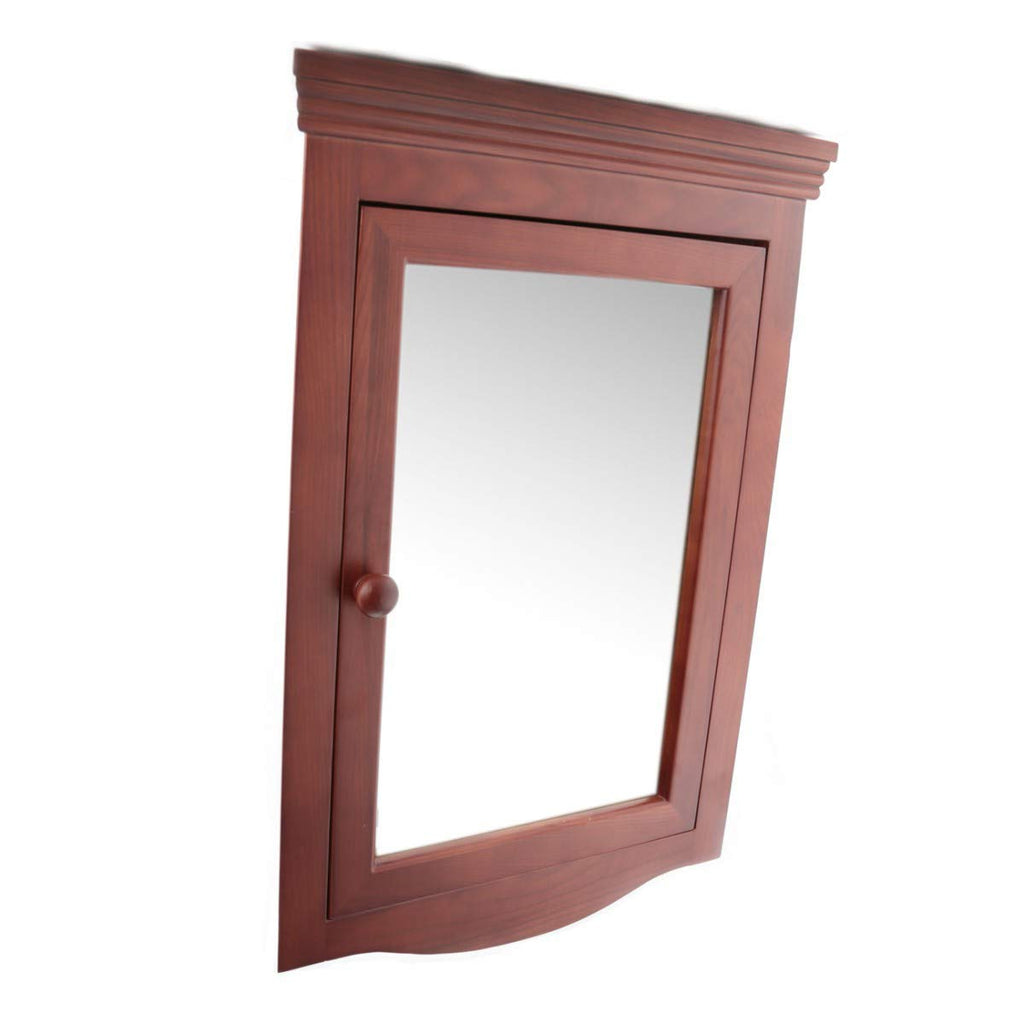 Supply Corner Medicine Cabinet with Mirror - Wall Mount Wooden Bathroom Medicine Cabinet - Double Shelf Storage