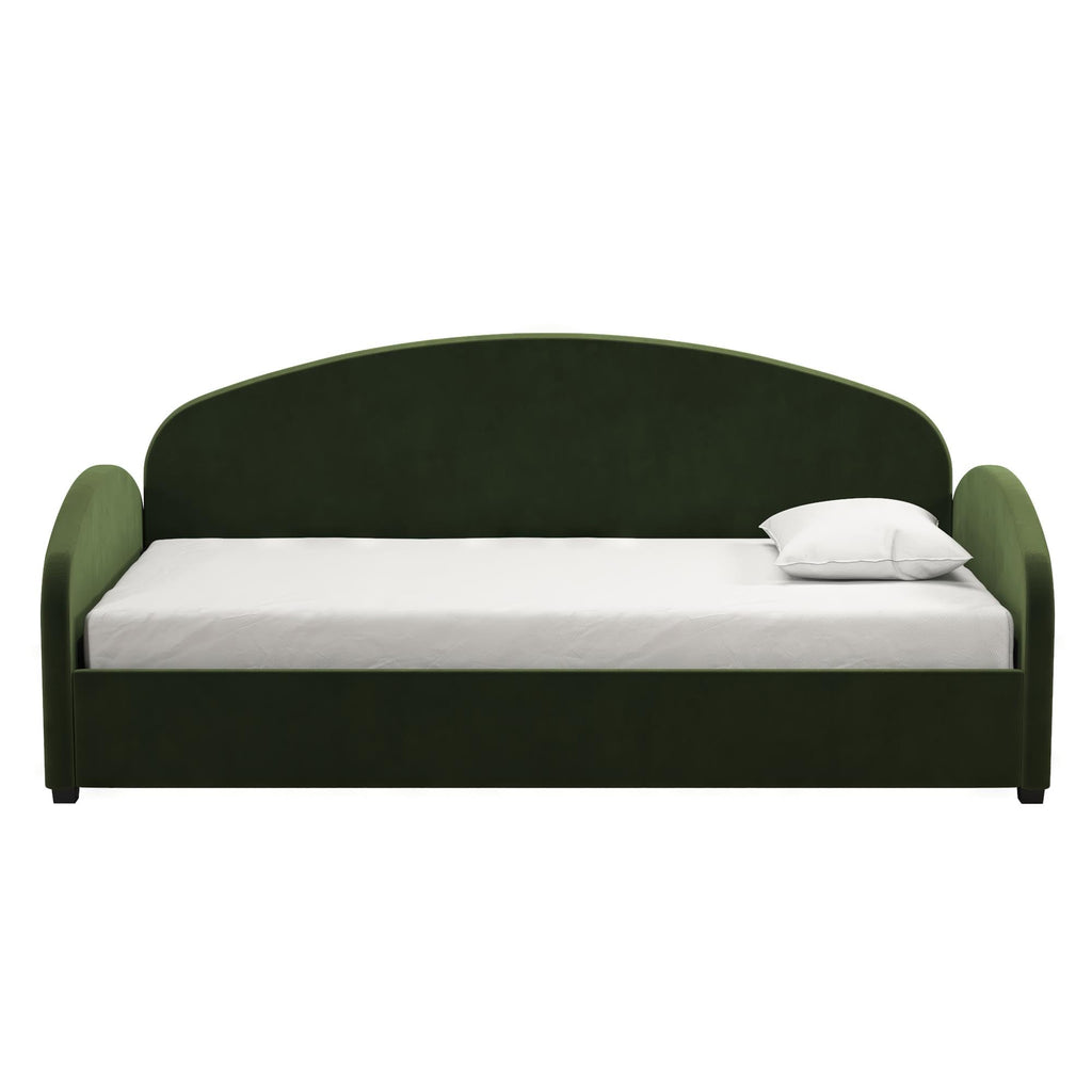 Moon Upholstered Daybed Frame, Twin, Olive Green Velvet
