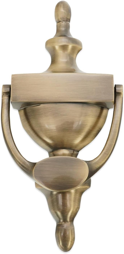 Victorian Style 8” Solid Brass Urn Door Knocker in Antique Brass Finish