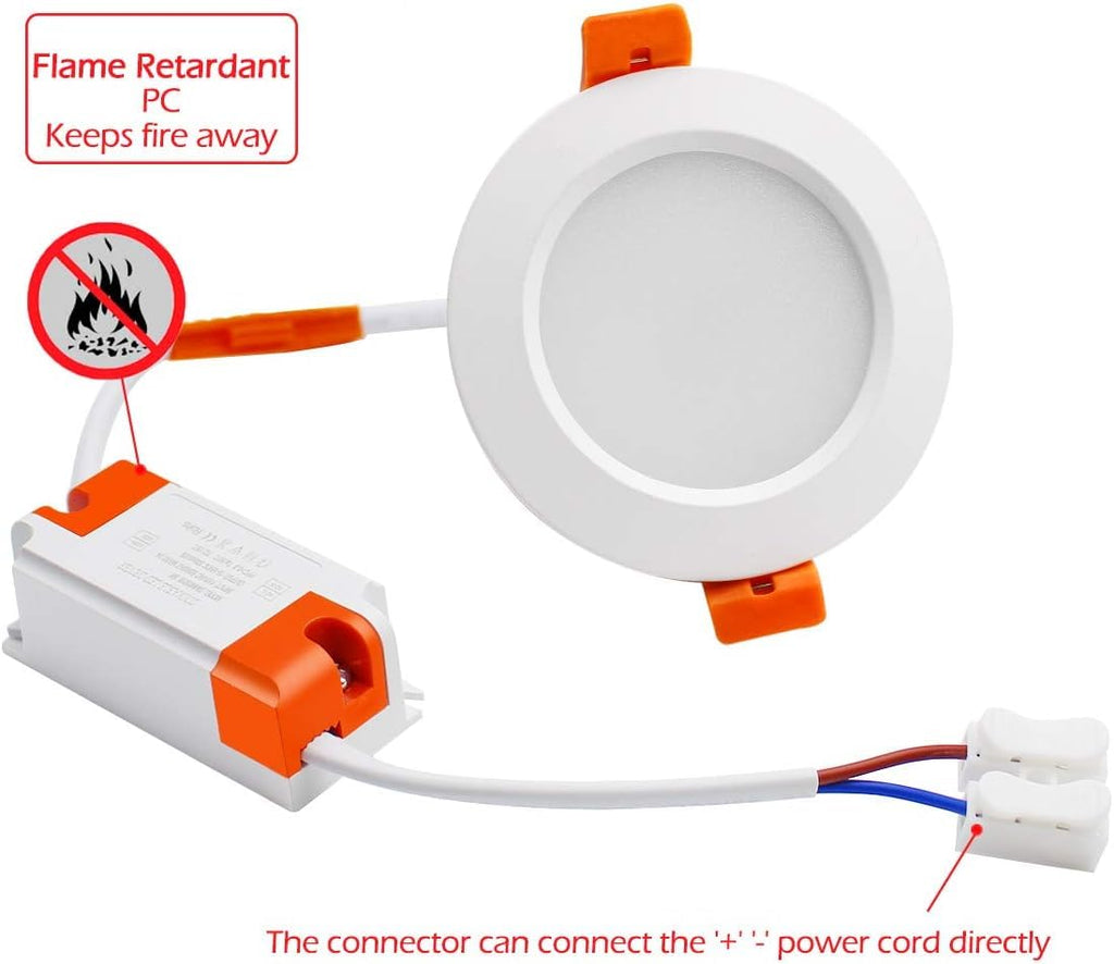 2 Inch LED Recessed Lighting, Dimmable LED Downlight 3W (35W Halogen Equivalent), CRI80, 5000K Daylight White Ceiling