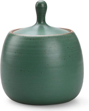 Kitchen Canisters Ceramic Storage Jar with Silicone Airtight Lid Green