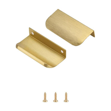 Edge Finger Tab Pulls for Cabinets Invisible Kitchen Concealed Aluminum Flat Hidden Drawer Pull Easy to Install Pack