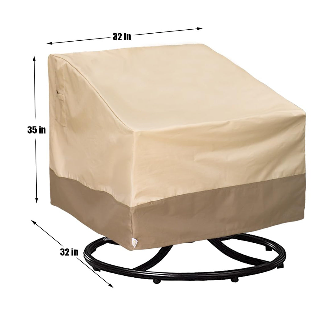 Patio Lounge Swivel Chair Cover Outdoor Furniture Covers Waterproof Fits up to 32W x 34D x35H inches, Outdoor Patio