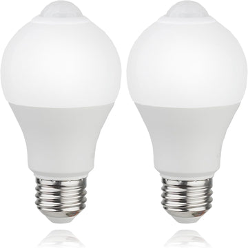 Motion Sensor Light Bulbs- 9W(60-Watt Equivalent), E26 5000K Daylight A19 800LM Outdoor/Indoor, Dusk to Dawn Security