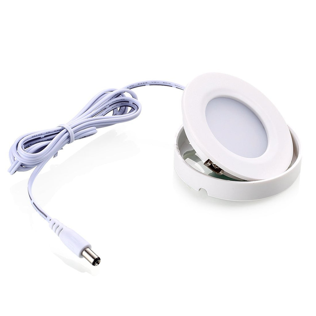 LED Puck Light Kit, 3-Pack, Plug-in, 3000K, White