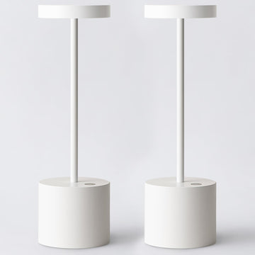 Cordless Rechargeable LED Table Lamp Set of 2, White