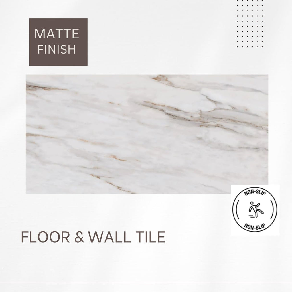 TRCD-CLG-POR Siena White Greyish Oro Gold Brownish 12x24 Calacatta Marble Look Porcelain Matte Floor Wall Tile