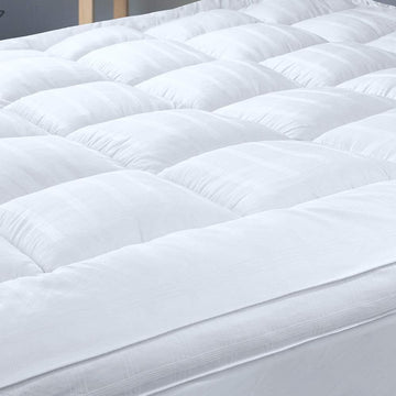 Queen Cotton Mattress Topper, 1200 GSM Extra Thick Plush Mattress Pad, Soft | thick pillow top, back pain relief