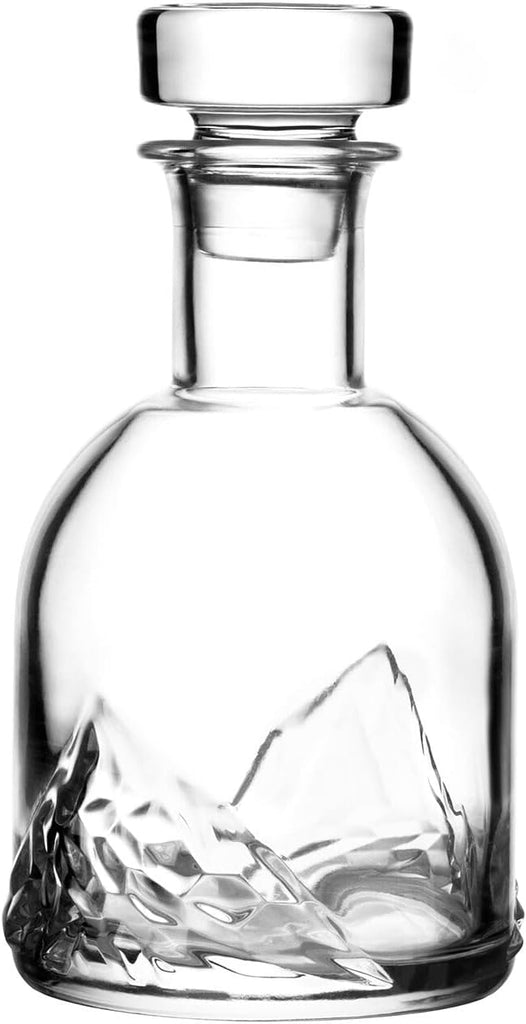 Mount Everest Whiskey Decanter Set with 4 Heavy Glasses - Mens Gift - Set of 5