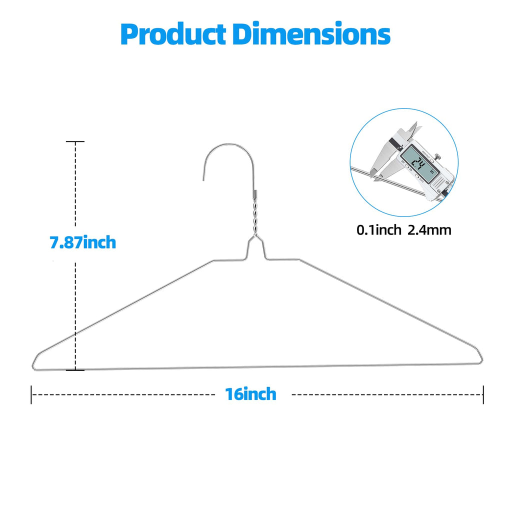 Metal Wire Hangers 100 Pack, Thin for Clothes Space Saving