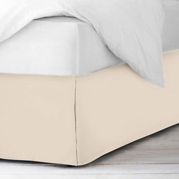 500 Thread Count Organic Cotton Twin XL Bed Skirt - 39x80 Inches, 12 Inch Drop Split Corner Design, Ivory Solid