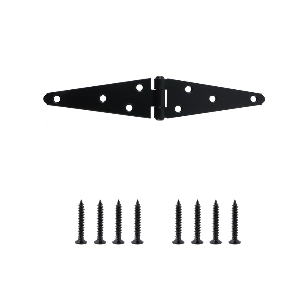Black Strap Hinges 5.31-Inch Iron Door Hinge 2PCS