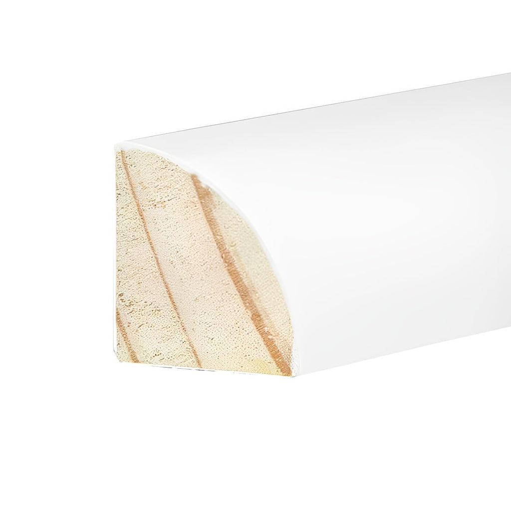 3/4′′ × 3/4′′ × 94′′ Solid Pine Quarter Round Trim - Double Primed & Painted - 13-Piece Bundle, Ships