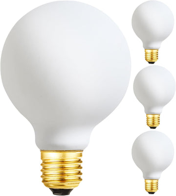 LED Light Bulb G25/G80 Dimmable Flick-Free Matt 6W Frosted Glass CRI95 Warm White 600LM, 60W Equivalent Vintage LED