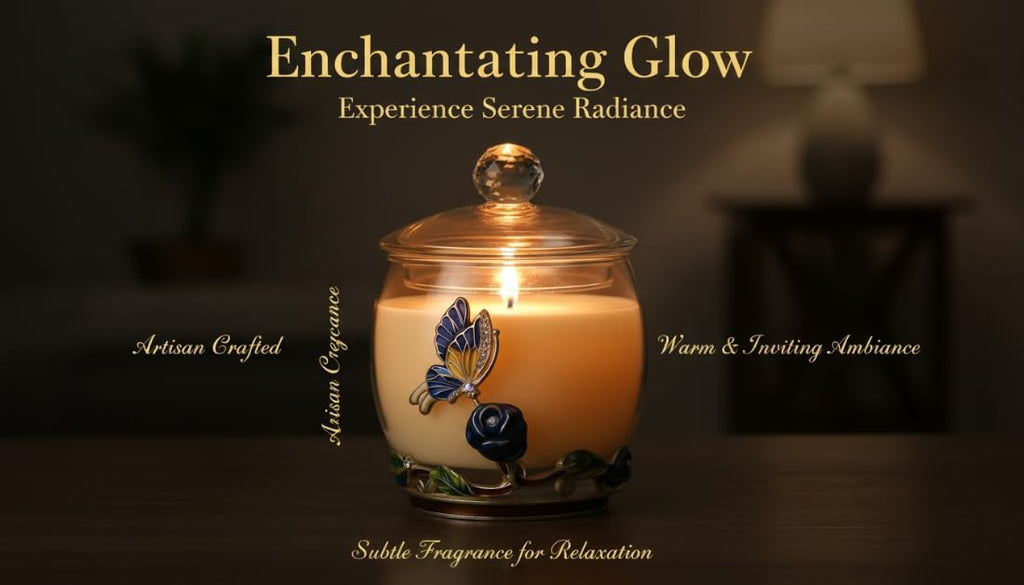 Butterfly Rose Design, Lavender Scented Candles Gifts for Women