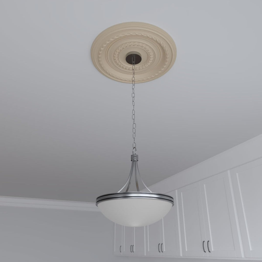 19"OD x 3 1/2"ID x 1"P Cole Thermoformed PVC Ceiling Medallion (Fits Canopies up to 5 1/8"), UltraCover Satin Smokey