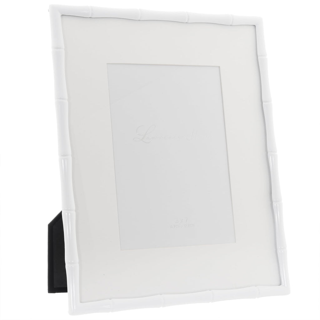 Cast Metal Frame - Bamboo Design, White, 8x10 (5x7 Mat)