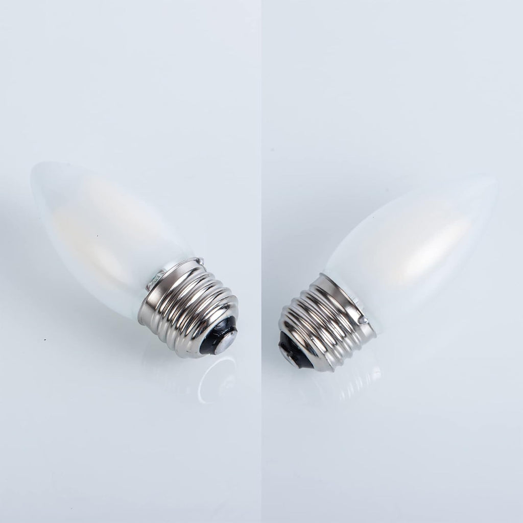 E26 Candelabra Bulb Frosted 25 Watt Light Bulbs Warm White 2700K