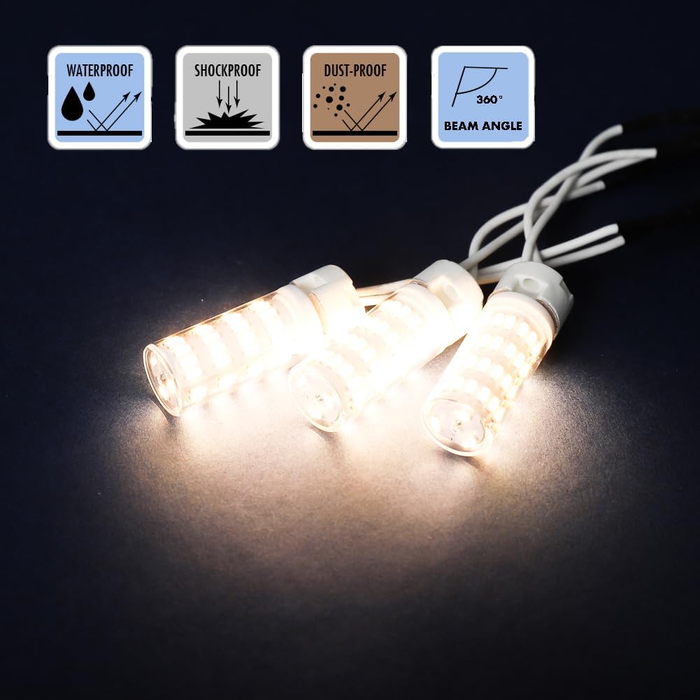 G4 LED Bulb 5W, 12V-24V 40W G4 Halogen Equivalent, Warm White 3000K, Non-Dimmable JC Type Bi-Pin Base Landscape