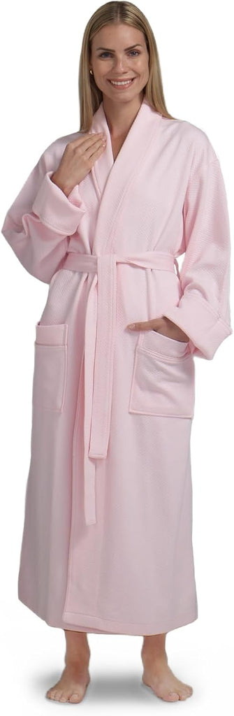 Terry Women's Soft Waffle Robe, Long Hotel Bathrobe, Spa Bath Robes | soft, luxury knit bath robe for women