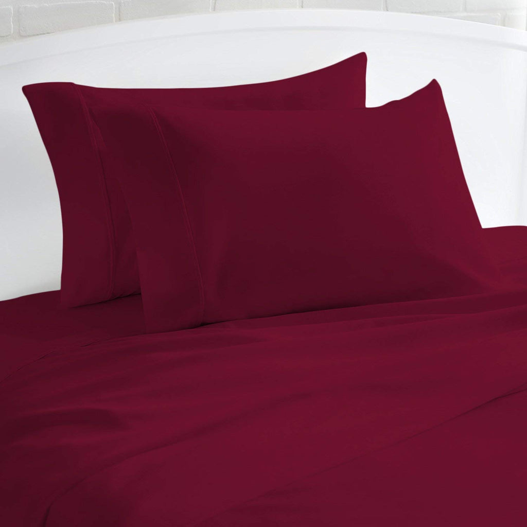 2 Pack Pillow Cases Standard Size Burgundy High Thread Count Queen Pillowcases 20x30 inch Egyptian Cotton Cooling