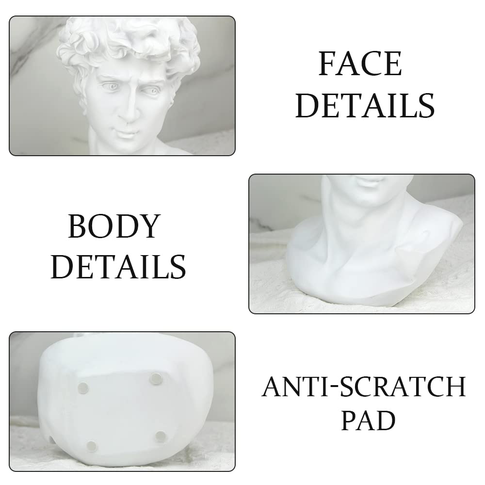 11in Greek Statue of David, Classic Head Bust
