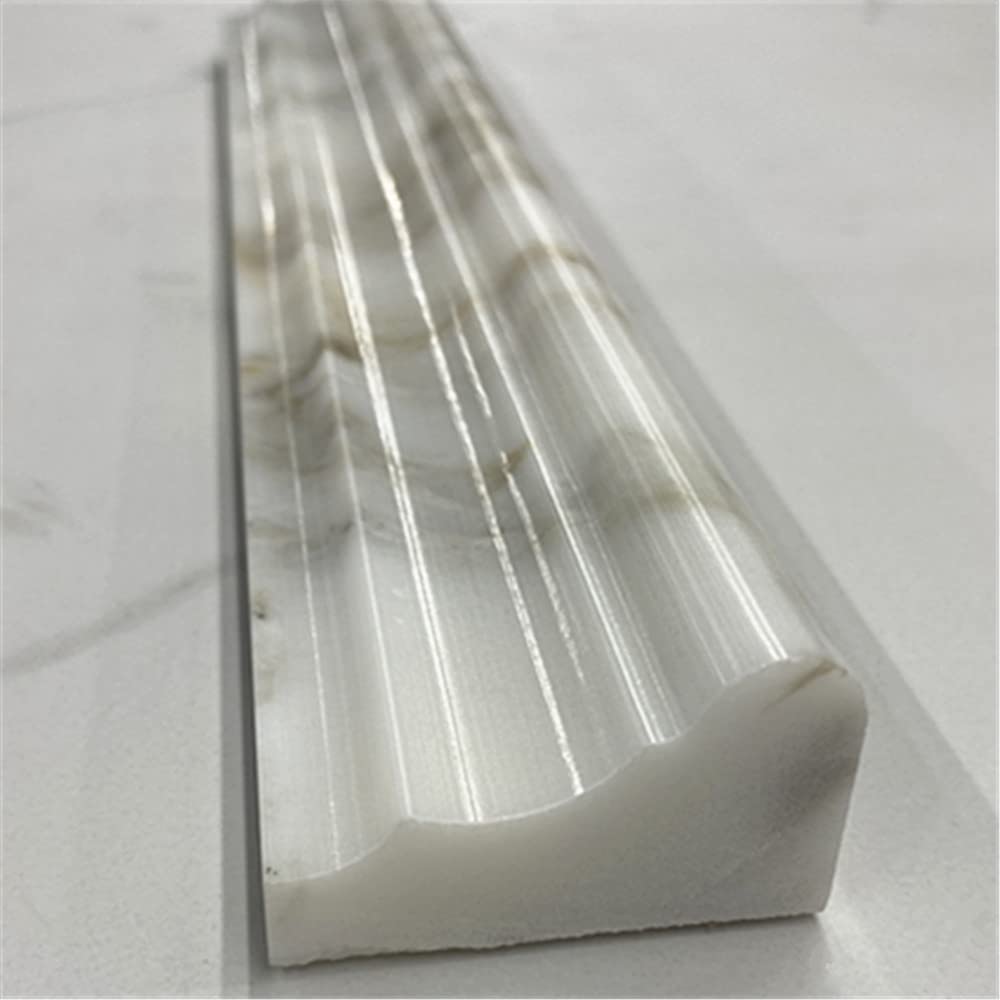 Calacatta Gold Marble 2x12 Chair Rail Trim Molding Polished Kitchen Bath Wall Floor Backsplash Shower (1 piece)