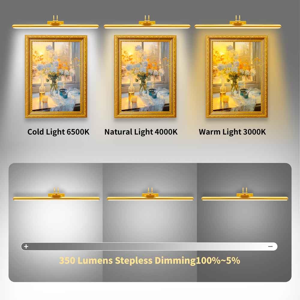 26" Wireless Picture Lights, Rechargeable Battery Art Display Light with Remote Control, Dimmable/Timer Off Dartboard