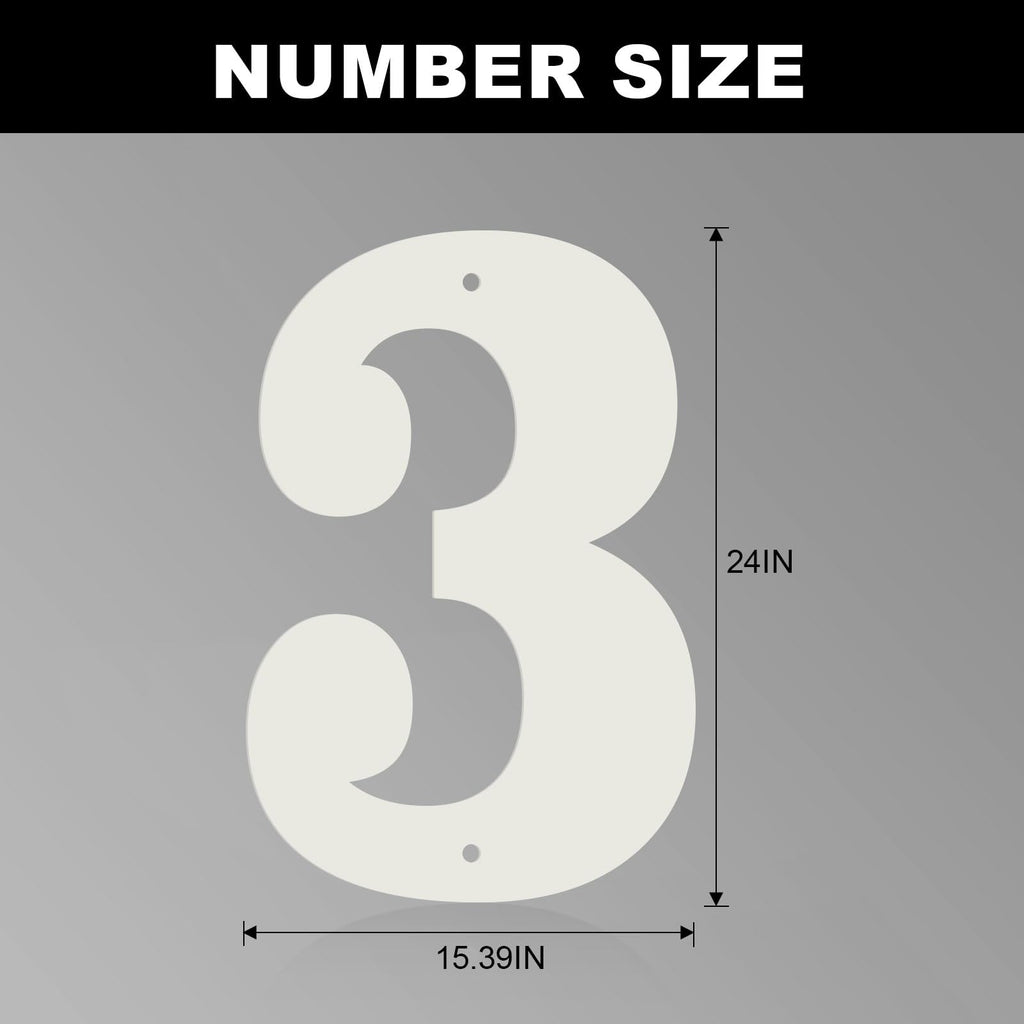 24 Inch White Metal Letters, Modern Metal House Address Letters and Numbers for Outside Signs, Outdoor Mailbox