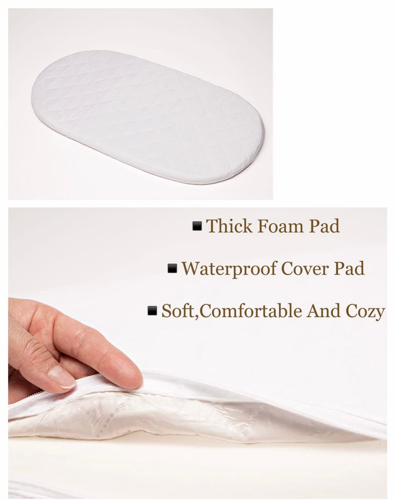 Trendy Baby Changing Basket- Unisex Baby Moses Basket Set of 4 Pieces, Waterproof Pad Cover, Caddy Diaper