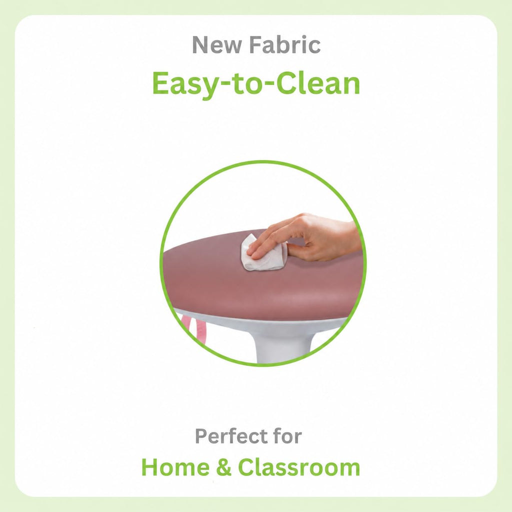 Wobble Stool for Kids Ages 7-12 - Adjustable Height Wobble Stool - Classroom Seating with Soft Easy-to-Clean Fabric