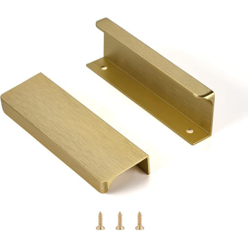 Edge Finger Tab Pull for cabinets Kitchen Concealed Drawer pulls Aluminum Hidden Back Mount Door Handle 10Pack Modern