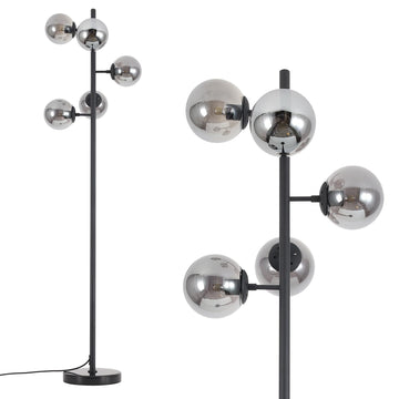 Lighting Smoked Glass Floor Lamp Modern Globe Floor Lamp Farmhouse Black Standing Lamp Multi Head Floor Lamps