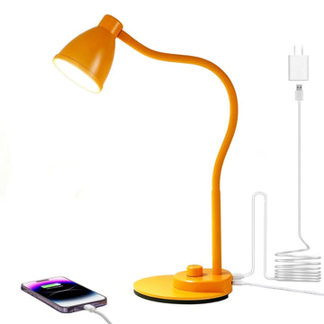 LED Desk Lamp with USB Charging Port 3 Color Modes Fully Dim, Yellow