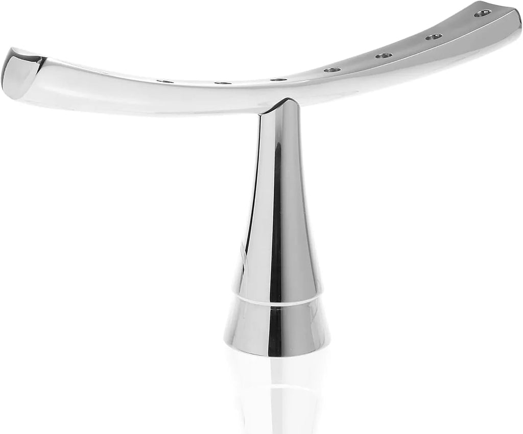 12.5" x 7.5" - Modern Arch Hanukkah with Flared Base & Polished Alloy Candle Holder, Elegant Home Décor Display