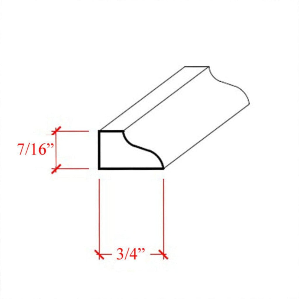 Ogee Panel Molding 3/4" W x 7/16" Trim. Unfinished, Poplar, 94"