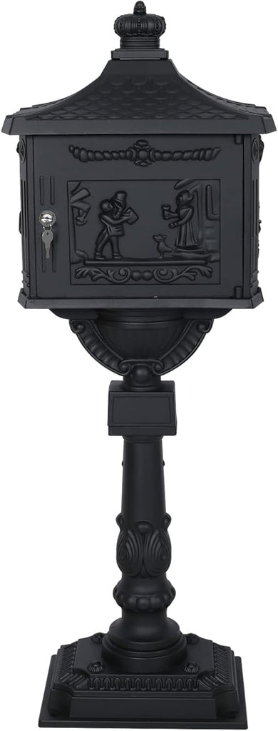 Cast Aluminum Mail Box,Postal Box, Mailbox Aluminum, Heavy Duty Postal Mail Box w/ 2 Keys