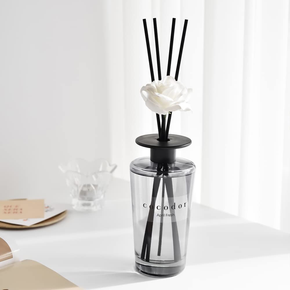 White Flower Reed Diffuser / Black Cherry / 1 Pack / Home & Office Decor Aromatherapy Diffuser Oil Gift Set / Large