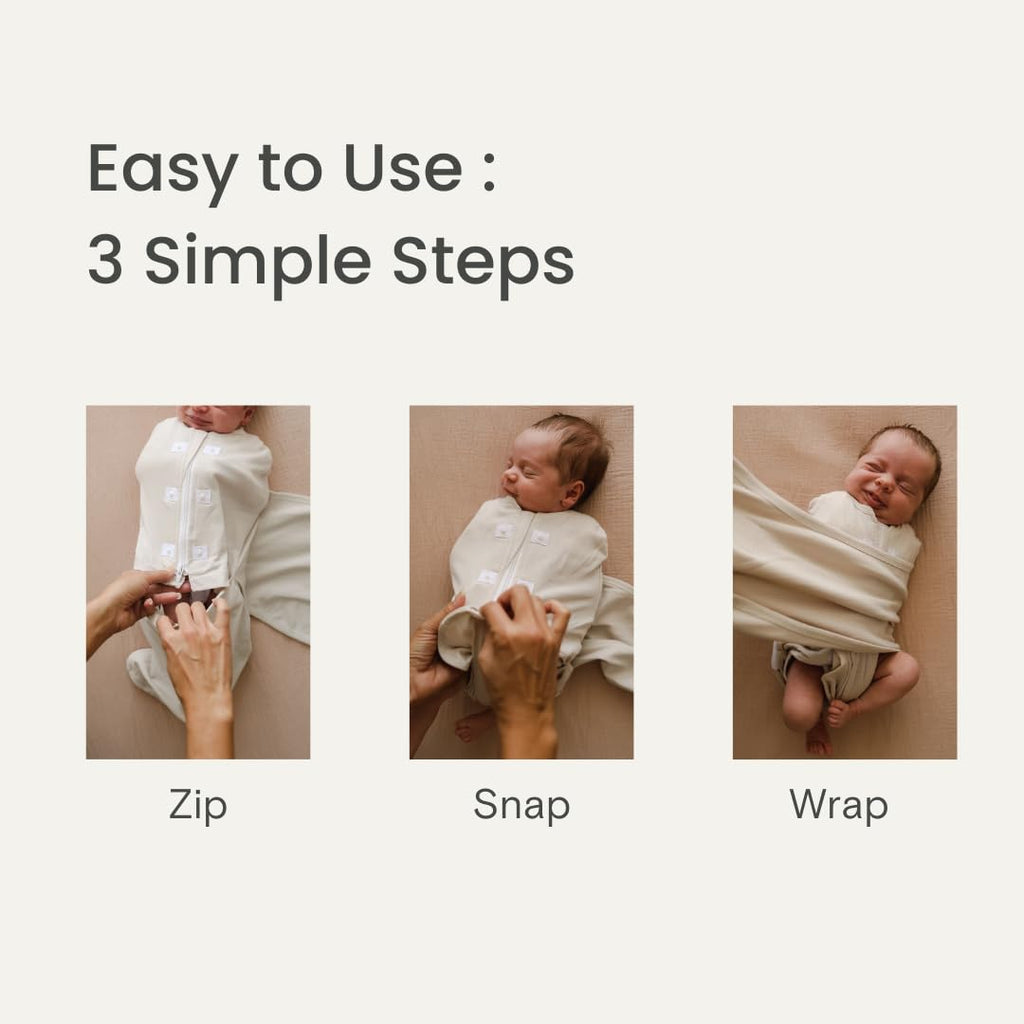 Way Starter Baby Swaddle, 6-14 lbs, 0-3 Months, Zip - Cloud