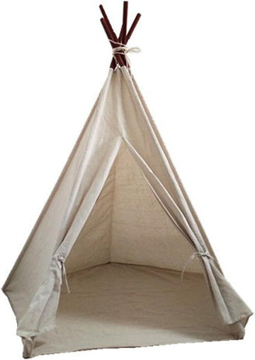 Large Canvas Bell Tent - Indian Style Tipi for Outdoor Camping&Indoor Family Gatherings,with 5 Sturdy Poles