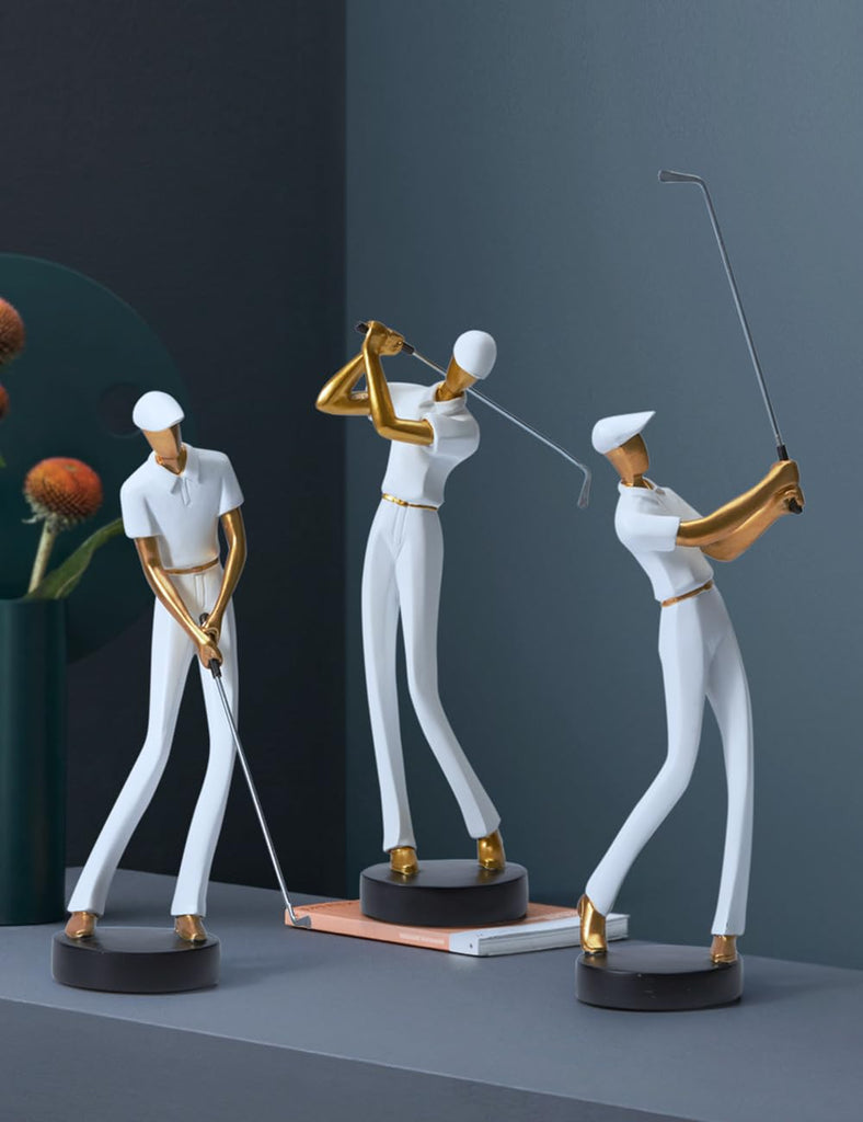 Golfer Figurine Statue Golf Sculpture Modern Home Decor 9.4 Inch
