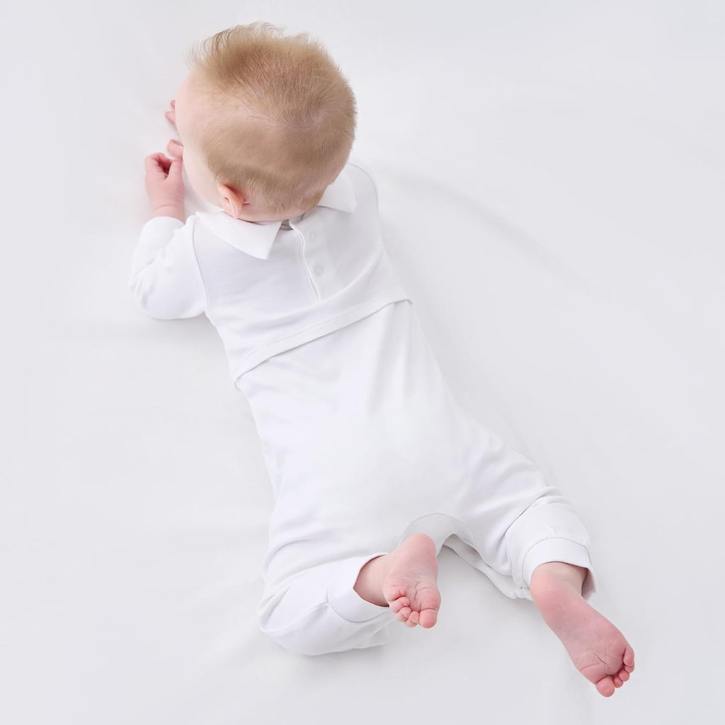 Baby Boy Baptism Outfit Cotton Romper