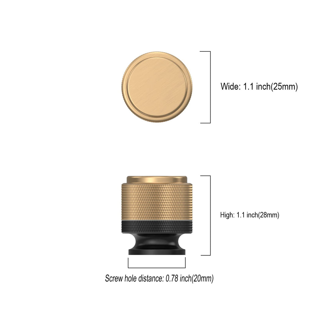 10 Pack Matte Black and Champagne Bronze Kitchen Knurled Cabinet Knobs Dresser Knob Drawer Knobs Cabinet Hardware