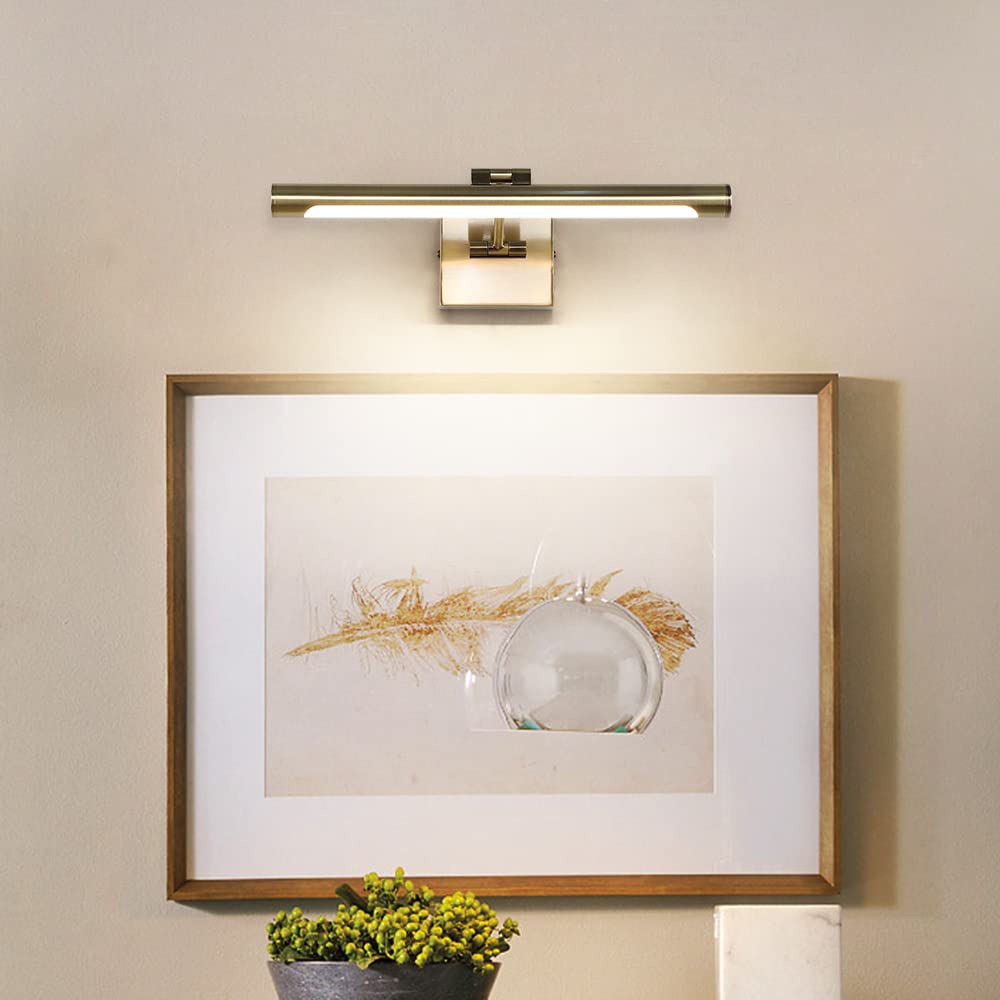 LED Picture Lights for Paintings Bronze Finish 16.53" Long Swing Arm Display Wall Art Light 7W Gallery Hallway