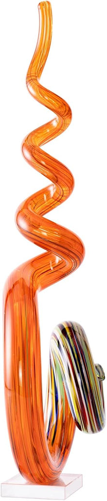 15" Tall Hand-Blown Murano-Style Glass Sculpture Statues Art Ornament Statue Figurines Home Decor Accent Piece