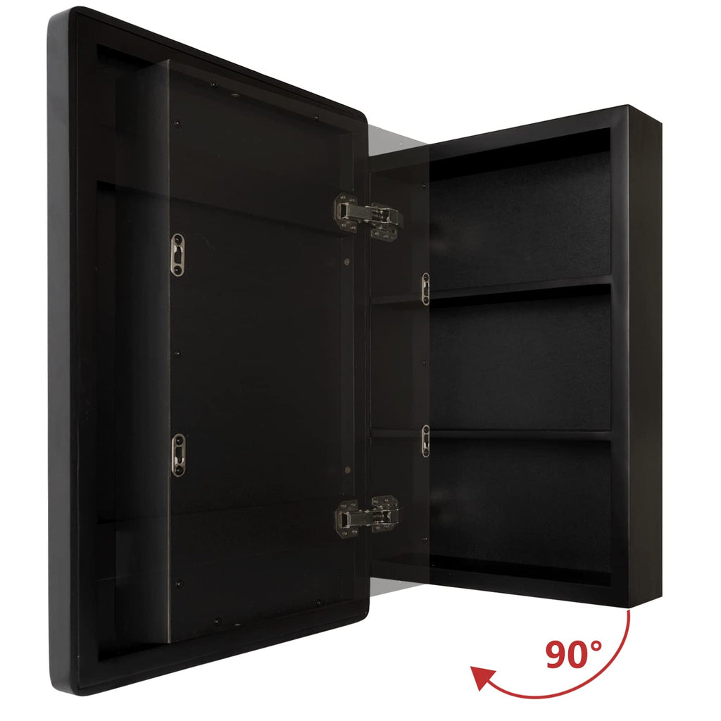 Medicine Cabinet Mirror, 24''x16'' Farmhouse Wood Frame Bathroom Medicine Cabinet with Mirror, Vanity Mirrors Recess