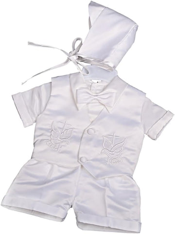 Infant Baby Boys Christening Satin Suit Set