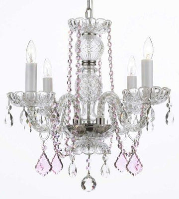 Crystal Chandelier Lighting With Pink Color Crystal - J10-Pinkb2/26098/4
