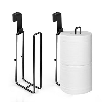 Black Bathroom Toilet Paper Roll Holder for 2 Roll Tissue 2pcs